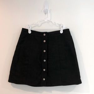 H&M black button up skirt